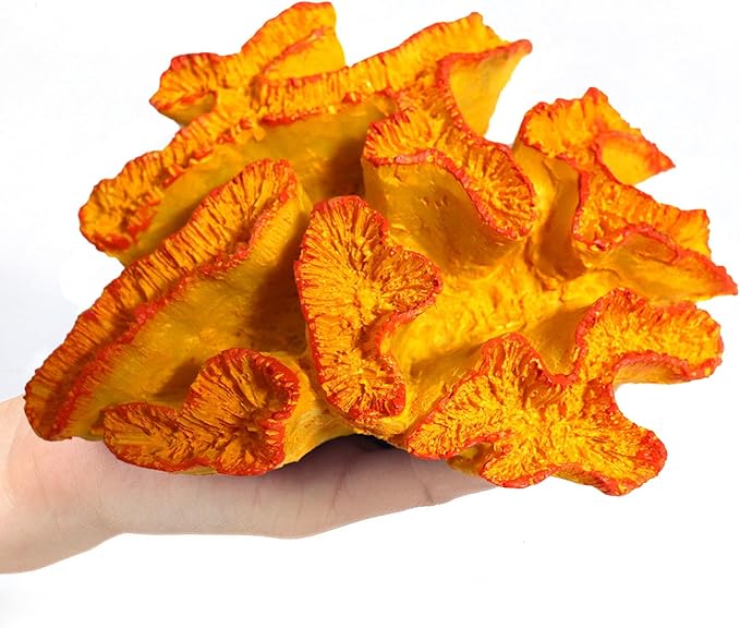 Besimple Aquarium Coral Ornaments Decor Fish Tank Plants Decoration for Aquarium Landscape, Orange