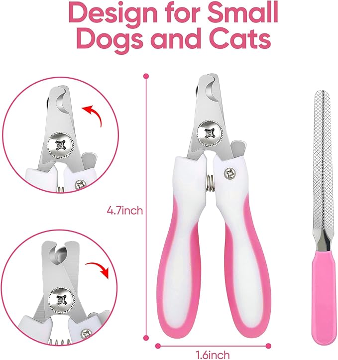 Dog Grooming Scissors with Safety Round Tip Pet Grooming scissors Kit Dog Shears kit Incudes Thinning Curved Straight Grooming Scissors Nail Clippers Nail File and Comb for dogs cats