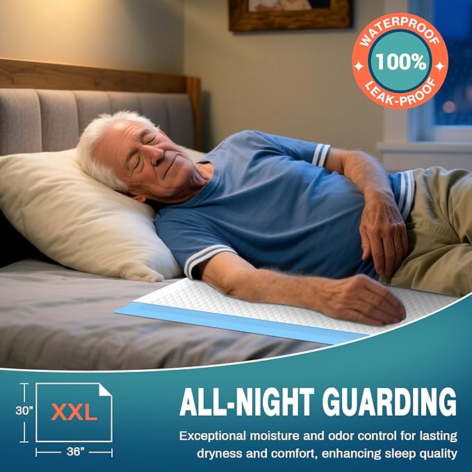 AAY Bed Pads Disposable 30" x 36" (100 Count), Extra Large Super Absorbency Disposable Underpads for Incontinence, XXL Premium Leakproof Protective Chucks Pee Pads for Adult, Kids, Puppy Training