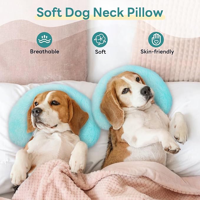 T'CHAQUE Dog Pillow Dog Calming Pillow for Small Dogs Anxiety Relief Comfort Dog Neck Pillow Bed Soft Cat Pillow for Indoor Cats Half Donut Cuddler U-Shaped Pillow Pet Sleeping Improve Calming Toy