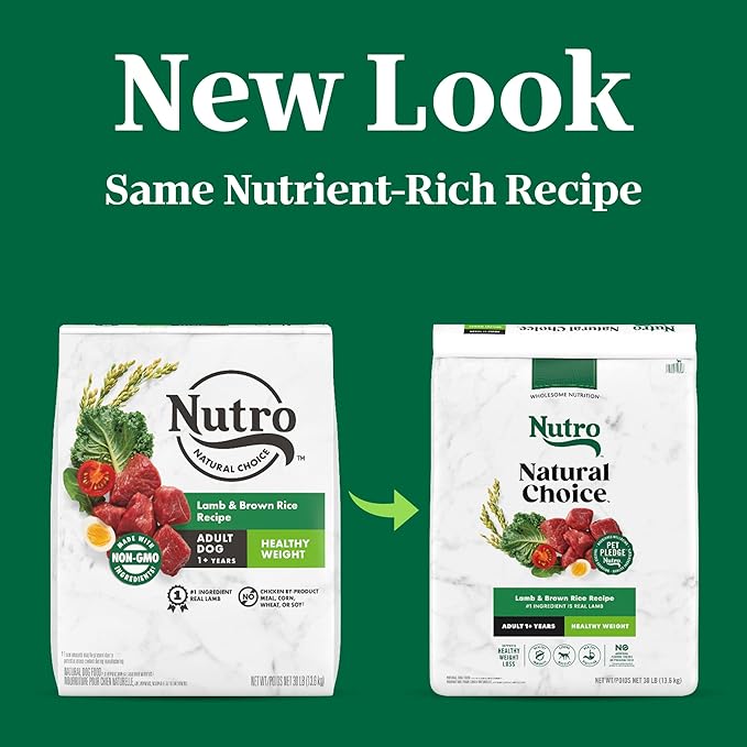 Nutro Natural Choice Adult Healthy Weight Dry Dog Food, Lamb and Brown Rice Recipe, 30 lbs.