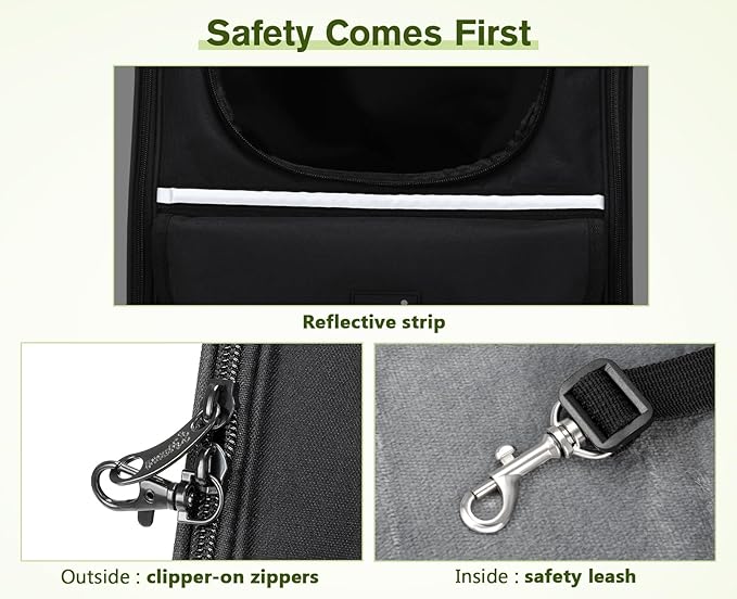 Pecute Cat Backpack Carrier, Small Dog Backpack Carrier, Pet Backpack Carrier for Cats Dogs Puppy Kitten, Cat Carrier Bag Carrying for Travel Hiking Bike Riding Walking Outdoor,Black