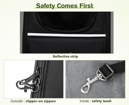 Pecute Cat Backpack Carrier, Small Dog Backpack Carrier, Pet Backpack Carrier for Cats Dogs Puppy Kitten, Cat Carrier Bag Carrying for Travel Hiking Bike Riding Walking Outdoor,Black