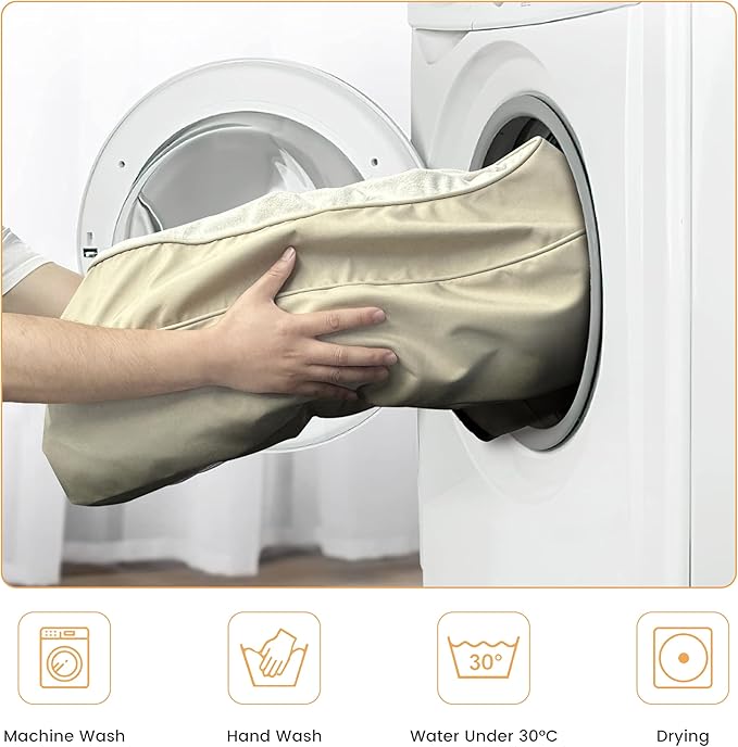 Calming Dog Bed for Large Medium Dogs, XXL 16" Depth High Sides Cuddler Large Dog Couch Bed Oval Anti Anxiety Dog Bed with Head Support - Supportive Foam and Soft Cotton, Beige