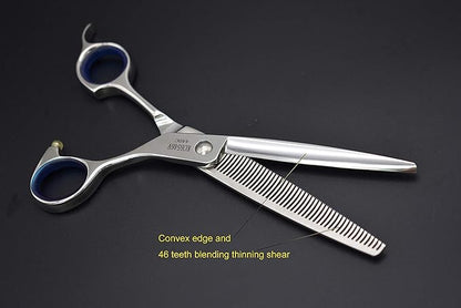 Dog Grooming Professional Scissors 6.5 Inch 46-Tooth Thinning Shear/Blender For Pet/Dog/Cat Grooming Great Gifts for Professional Groomer (6.5" Thinner)