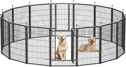 Dog Playpen, Dog Fences for The Yard, Portable Outdoor Dog Playpen for Large/Medium/Small Dogs, Foldable Metal Dog playpen, with Doors (8 Panels, 45")