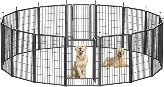Dog Playpen, Dog Fences for The Yard, Portable Outdoor Dog Playpen for Large/Medium/Small Dogs, Foldable Metal Dog playpen, with Doors (8 Panels, 45")