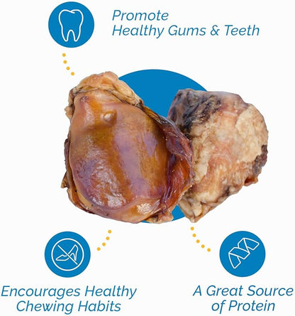 Meaty Dog Bones, 100% Natural Knee Cap Beef Bone Dog Treats, No Additives, Made from Premium USA Grass Fed Beef, Tasty Long Lasting Chews for Dogs, Improve Oral Health, Pack of 3