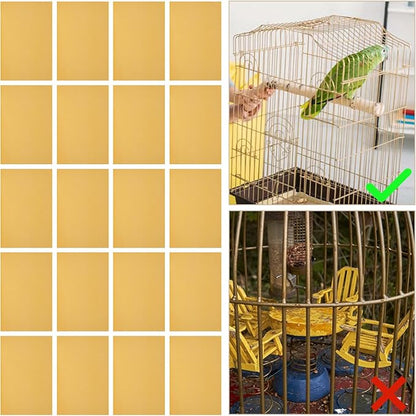 50 PCS Gravel Liner Paper for Bird Cage 11 x 17 Inch Bird Cage Paper Liners Gravel Liner Paper Birdcage Paper Cage Liner for Birdcage Parrots Cockatiels