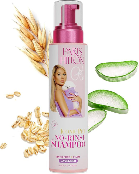 Paris Hilton Pet Iconic Lavender Scent No-Rinse Dog Shampoo, Waterless Dog Wash, Hypoallergenic, 280ml  Quick Clean for Dogs, Easy Grooming, No Rinse Needed