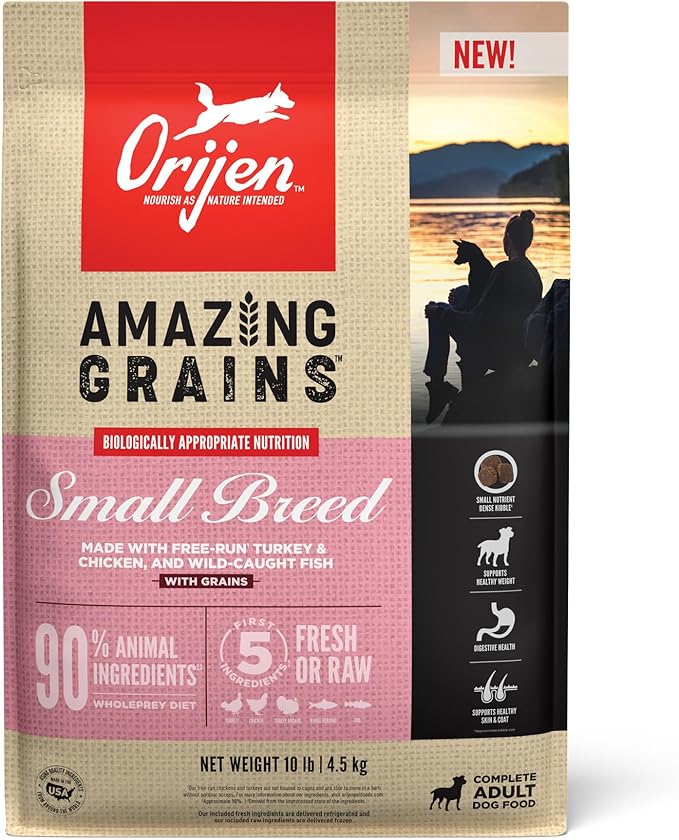 ORIJEN Amazing Grains Small Breed Dry Dog Food Recipe, 10lb