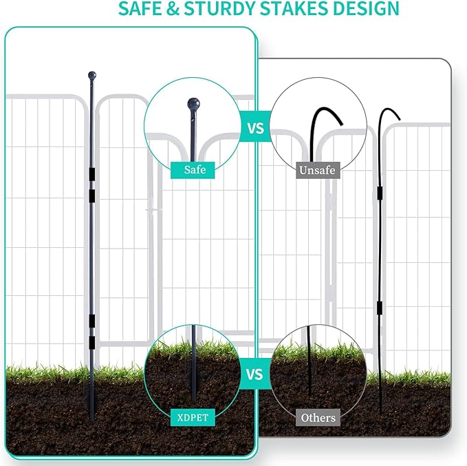 Dog Playpen,Portable Outdoor Dog Fence, Dog Playpen for Large/Medium/Small Dogs, Dog Fences for The Yard,with Doors Foldable Metal (40 inch, 40 Panels)