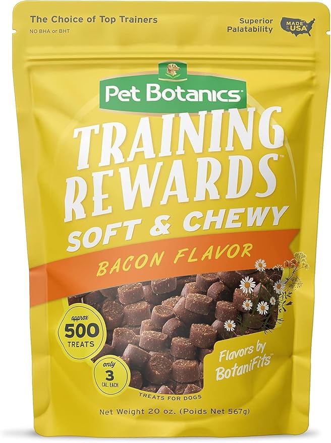 (3 Packs) Training Rewards Treats for Dogs, Speeds Up Learning Curve, No BHA, BHT, Ethoxyquin, Bacon, Beef, Chicken, 20 oz with 10ct pet Wipes