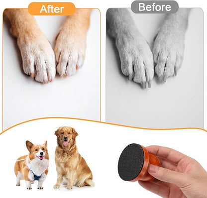Dog Nail File with 5pcs Sandpaper, Solid Wooden Dog Nail Scratcher Grinder Digger Dog Nail File Scraper, Dog Scratch Board Pad for Dogs Nails