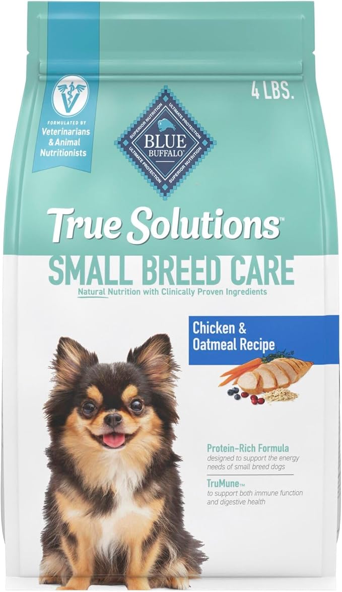 Blue Buffalo True Solutions Small Breed Care Natural Dry Dog Food for Adult Small Breed Dogs, Chicken, 4-lb. Bag