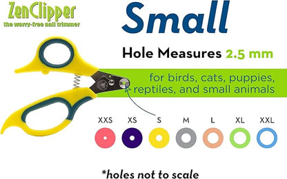 Zen Clipper Pet Nail Clipper for Cats – Cat Nail Trimmer for Safer Pet Grooming Care - Clean, Quiet, and Easy-to-Use Stainless Steel Claw Trimmer - (2.5mm Hole)