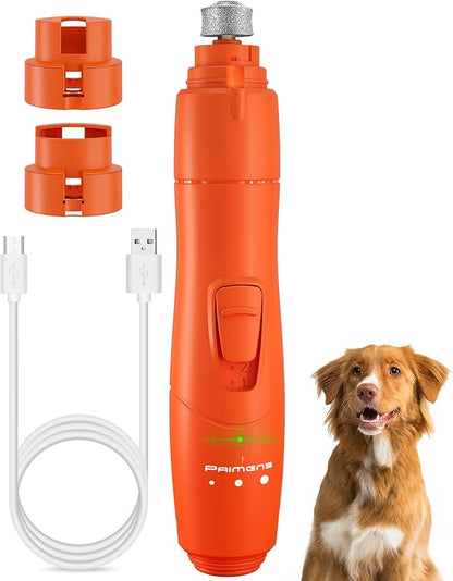 Low Vibration Dog Nail Grinder with LED Light, Rechargeable Dog Nail Trimmers for Large Dogs, Medium & Small Dogs, Professional 2-Speed Pet Nail Grinder for Dogs