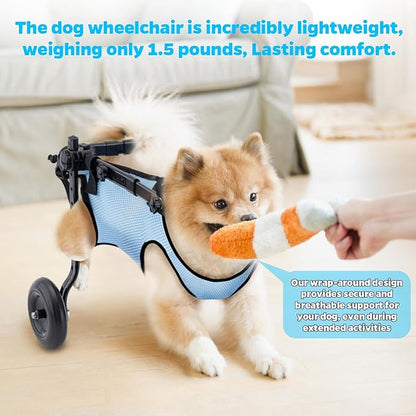 New Adjustable Small Dog Wheelchair for Back Legs, Walking Pets Dog Wheelchair, Doggy Wheelchair with Disabled Hind Legs, Mobility Aids for Small Pets Hind Limbs, Dog Carts with Wheels,Light Weight,XS