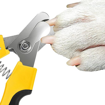 Dog Nails Clippers Trimmer with Safety Guard to Avoid Over-Cutting, Razor Sharp Blades with Bonus Dog Nail File, Cat Claw Clippers with Sturdy Non Slip Handles for Pets Dog Cat?Yellow & Black?
