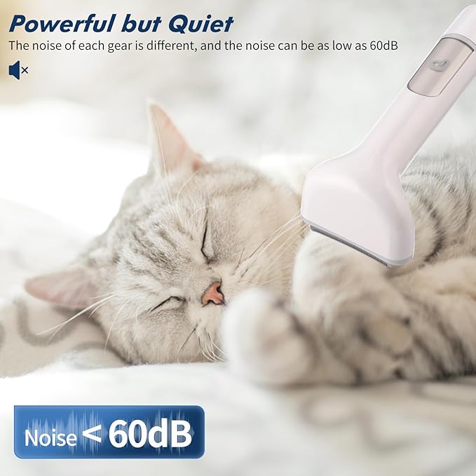 Dog Grooming Vacuum Kit, 13.4Kpa Suction Power Pet Hair Vacuum for Shedding Grooming with 2L Large Capacity Hair Storage, 5 Professional Pet Grooming Tools for Dogs Cats Grey