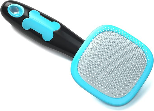 Glendan Dog Brush & Cat Brush- Slicker Pet Grooming Brush- Shedding Grooming Tools(Blue)
