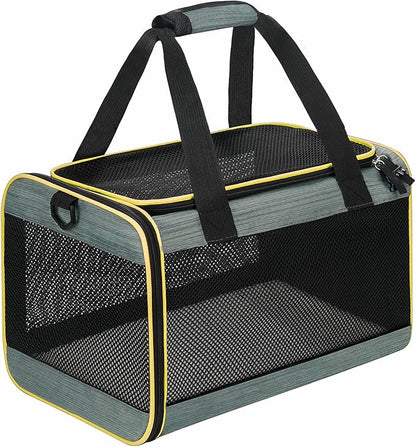 Cat Carrier Airline Approved Pet Carrier,Dog Carrier Soft-Sided Pet Travel Carrier Maximum Pet Weight 17 Pounds 17.5“x10 x10