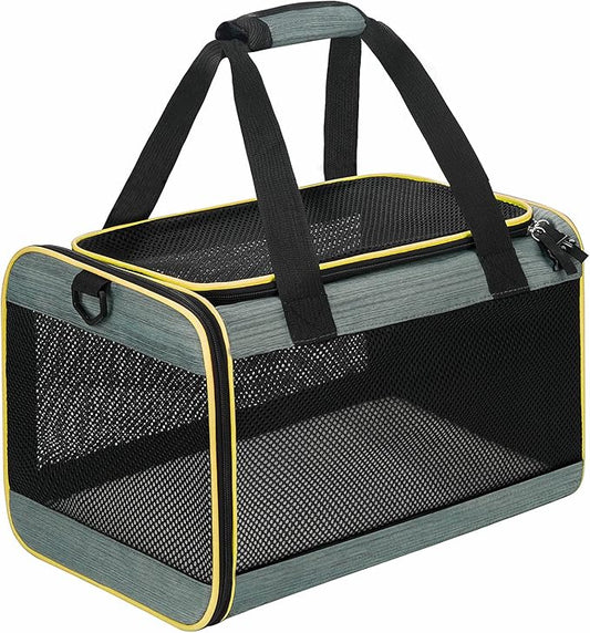 Cat Carrier Airline Approved Pet Carrier,Dog Carrier Soft-Sided Pet Travel Carrier Maximum Pet Weight 17 Pounds 17.5“x10 x10