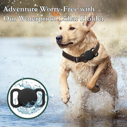 Dog Tracker with Collar Holder, Smart Pet Tracker, MFi Certificated Tracking Device, Waterproof Bluetooth, No Monthly Fee, Works with Find My, Not GPS Tracker (iOS Only), Black