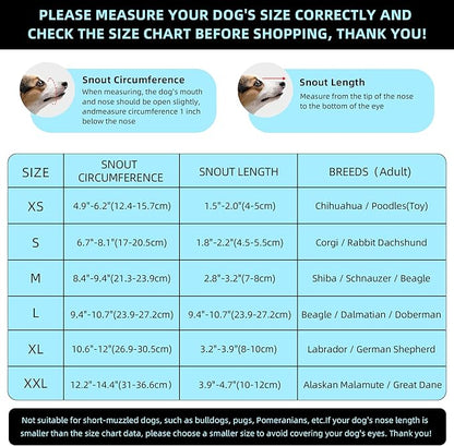 Dog Muzzle, Breathable Soft Muzzle for Extra Large Dogs to Anti & Prevent Barking Biting Chewing, Reflective & Adjustable Basket Muzzle with Air Mesh for German Shepherd Blue XXL