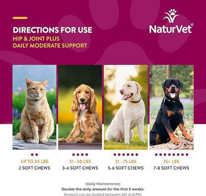 NaturVet Hip & Joint Plus Soft Chew (Bag) 120 ct