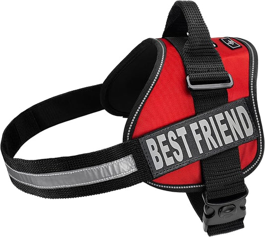 Doggie Stylz No Pull Dog Harness for Small, Medium, Large Dogs - Fully Adjustable - Reflective Best Friend Patches with Handle - No Choke Design - Dog Collars, Harnesses & Leashes - Pet Vest