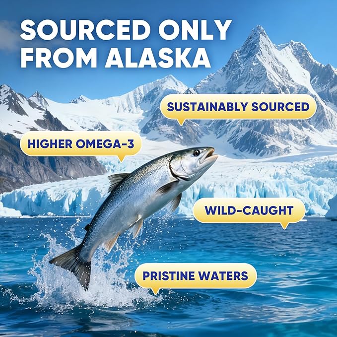 Fish Oil for Dogs – Dog Fish Oil Supplement with Salmon Oil from 8 Deep-Sea Fish, Rich in DHA & EPA for Skin & Coat Health, Allergy Relief, MSM, Plus Probiotics for Gut – 180 Soft Chews