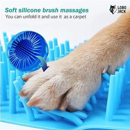 Dog Paw Cleaner, Portable Pet Cleaning 360º Silicone Washer Cup, for Small and Medium Breed Cats and Dogs (Blue)