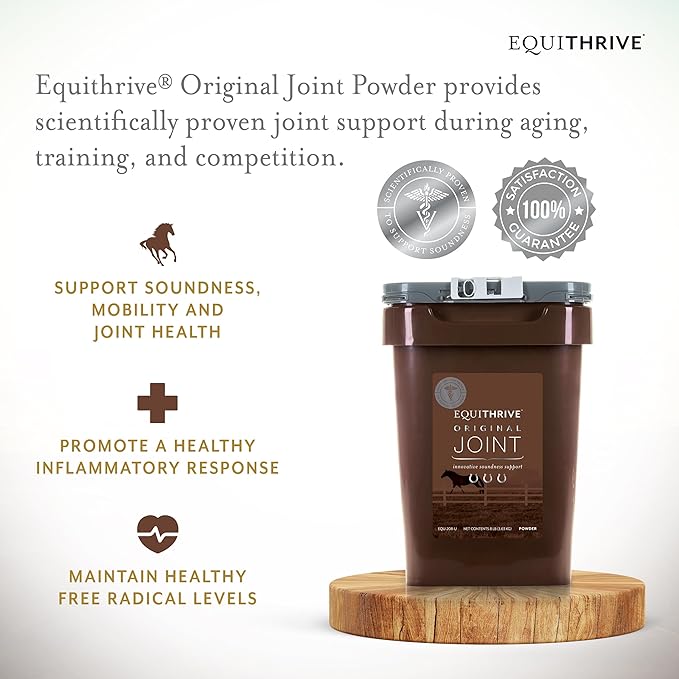 Equithrive Original Joint Supplement Powder with Resveratrol and Hyaluronic Acid for Horses, Equine Care, 8 lbs