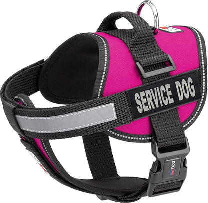 Dogline Unimax Service Dog Vest and Free Service Dog ID Badge with ADA Law, Medium, Pink