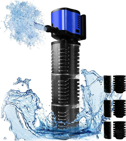 Internal Aquarium Filter for 75-200 Gallons Tank, Removable, Submersible Fish Tank Filter, 400GPH Powerful Pump for Large Fish Tanks, Turtle Tanks, Deodorization Decontamination Filter System