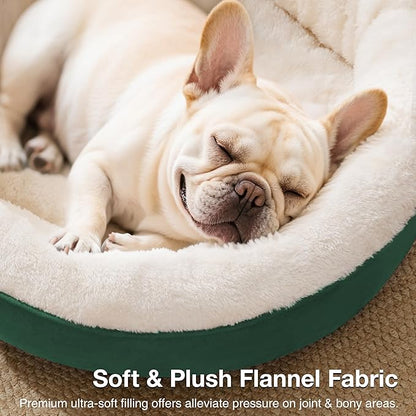 Love's cabin Round Donut Cat and Dog Cushion Bed, 30in Pet Bed for Medium or Large Dogs, Anti-Slip & Water-Resistant Bottom, Soft Durable Fabric Pet beds, Washable Calming Cat & Dog Bed Green