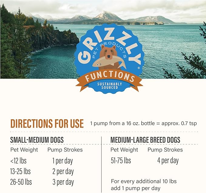 GRIZZLY PET PRODUCTS Joint Aid Liquid Hip and Joint Health Supplement Product for Dogs and Cats, 16 Ounce