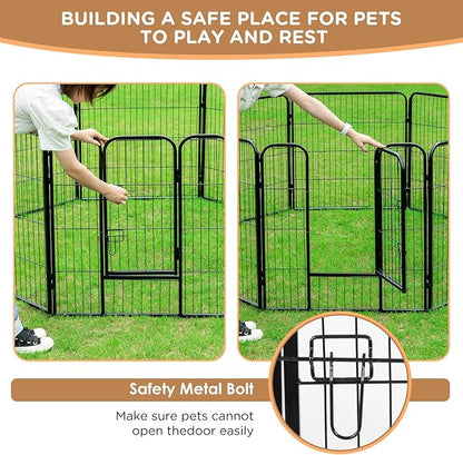 BestPet | Dog Playpen | 40 Inch, 12 Panels | Heavy Duty Metal Pet Exercise Pen | Indoor Outdoor Fence Panels | Rust-Resistant, Removable, Tool-Free Setup | Anti-Skid, Expandable Design