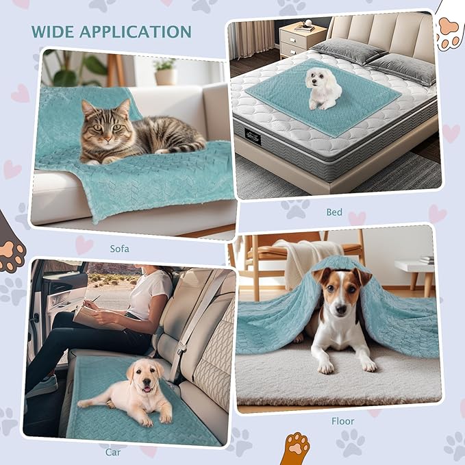 BVAGSS 6 Pack Small Dog Blanket, Super Soft Warm Pet Cover Blankets, Wheat Ears Print Puppy Fleece Flannel Blanket for Small Medium Dogs and Cats MW003