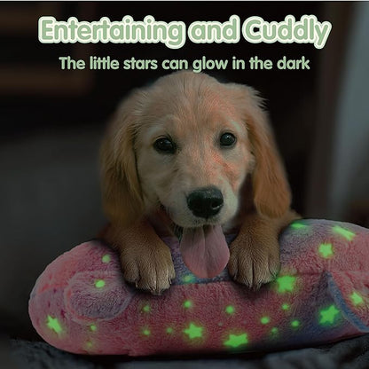 Dog Pillows for Medium Dogs, Glow in The Dark Soft Dog Neck Pillow, U-Shaped Pillow for Cat and Dog, Machine Washable Dog Toy & Dog Birthday Gift (Glow Pink, M)