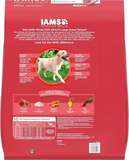 IAMS Large Breed Adult Dry Dog Food Lamb & Rice Recipe, 30 lb. Bag