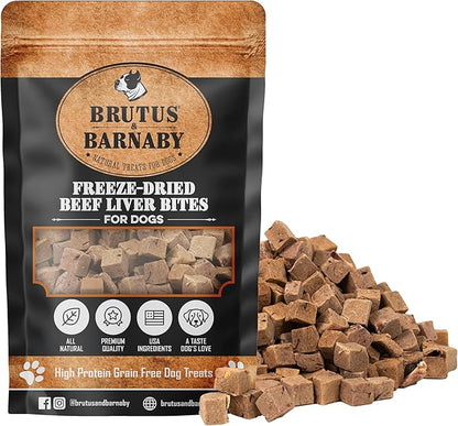 Freeze Dried Dog Treats, Beef Liver - All Natural - Healthy, Grain Free, Single Ingredient Dog Treat Liver Treats for Dogs - Beef Liver Dog Treats That Are Small Bites Perfect For Dog Training Treats