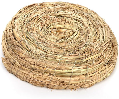 6 Packs Woven Straw Bird Nests, 8" Handmade Flat Base Spawning Nest, Small Animal Breeding Bed Hatch House Cage Accessories for Dove Pigeon Parrot Cuckoo Sparrow Rabbits Chinchillas Hamster