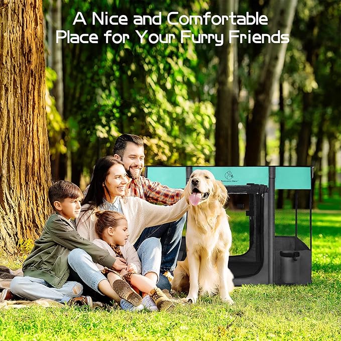Dog Playpen,Pet Playpen,Foldable Dog Cat Playpens,Portable Exercise Kennel Tent Crate,Water-Resistant Breathable Shade Cover, Indoor Outdoor Travel Camping Use for Small Animals with Carrying Case(M)