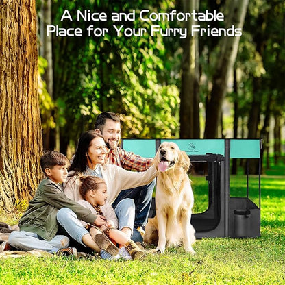 Dog Playpen,Pet Playpen,Foldable Dog Cat Playpens,Portable Exercise Kennel Tent Crate,Water-Resistant Breathable Shade Cover, Indoor Outdoor Travel Camping Use for Small Animals with Carrying Case(M)