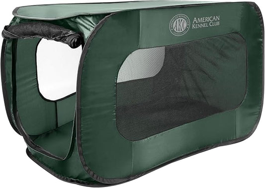 AKC 36-Inch Pop-Up Dog Kennel  Lightweight Travel Crate for Small & Medium Dogs  Foldable Indoor/Outdoor Pet Enclosure