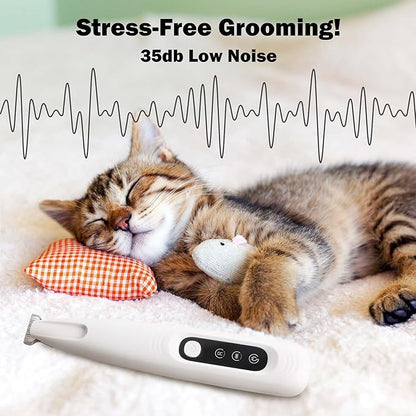 Dog Grooming Kit with LED Light, 18mm Blade Cat Clippers for Grooming, 35dB Low Noise Pet Paw Trimmer, Precision Clippers for Paws, Ears, Face, and Rump, USB Rechargeable, Waterproof IPX4