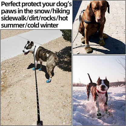Dog Shoes for Small Dogs, Dog Boots & Paw Protectors for Hardwood Floors, Outdoor Dog Booties for Hot Pavement Winter Snow Hiking, Waterproof Dog Shoes with Reflective Strips Size 2