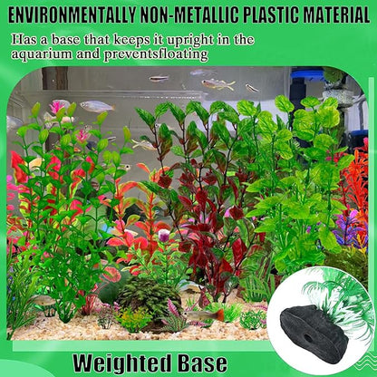 25pcs Fish Tank Accessories Aquarium Artificial Plants, Fish Tank Decorations Plants, Aquarium Decor Artificial Plants, Small to Large